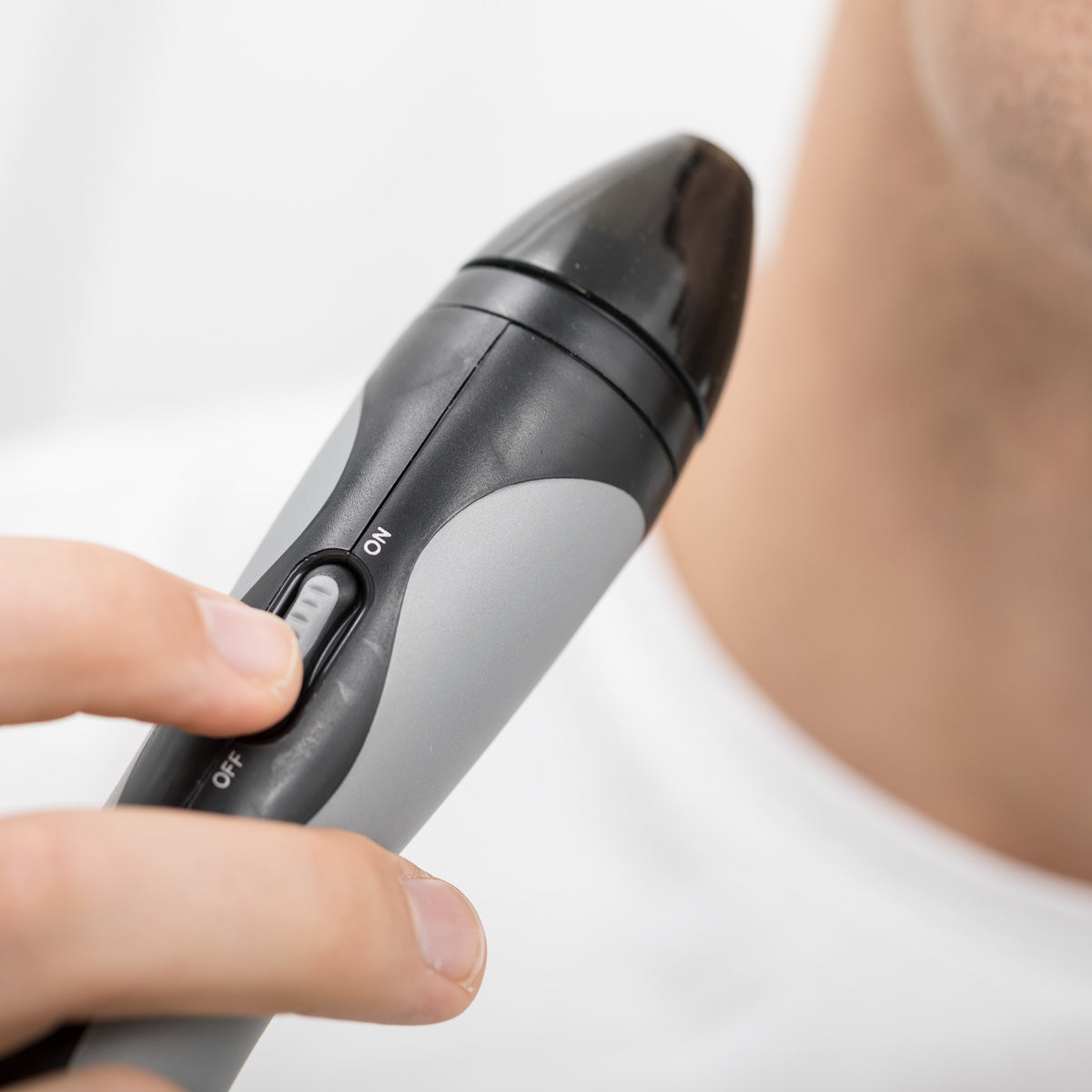 closeup of personal microderm man