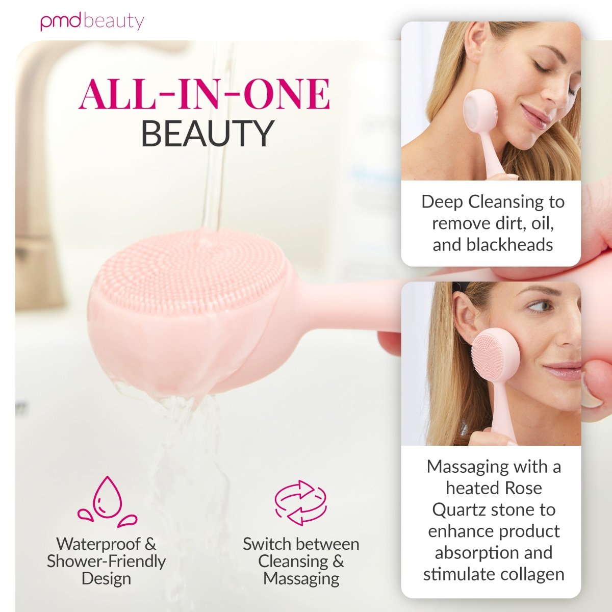 Rose Quartz Cleansing - PMD Clean Pro RQ | PMD Beauty Rose Quartz Cleansing - PMD Clean Pro RQ | PMD Beauty