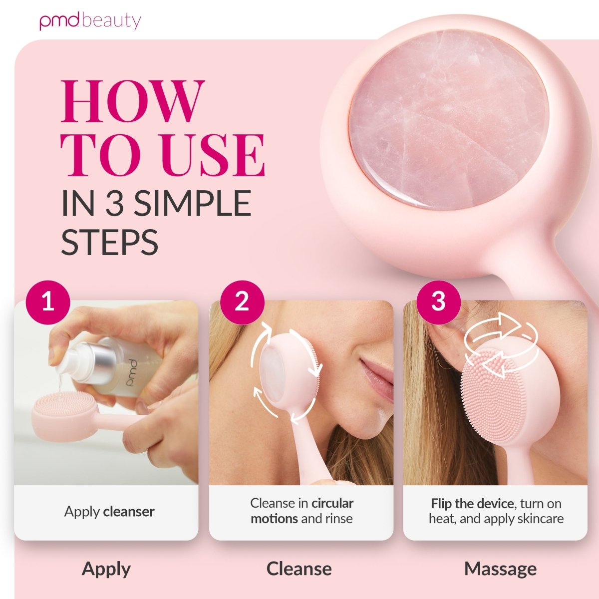 Rose Quartz Cleansing - PMD Clean Pro RQ | PMD Beauty Rose Quartz Cleansing - PMD Clean Pro RQ | PMD Beauty