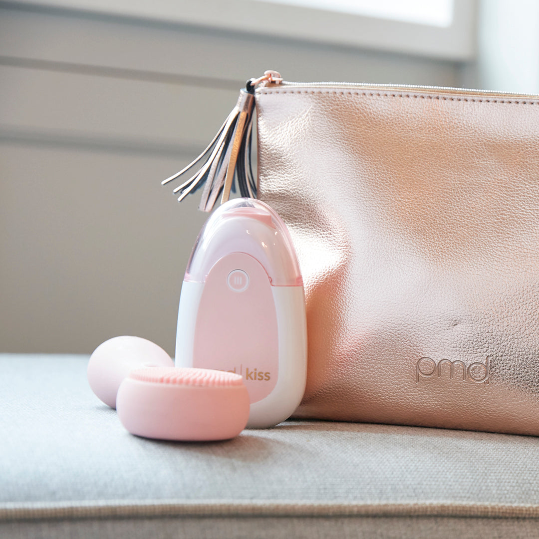 hover-image?Kennedy bag on bench with PMD Kiss in blush & PMD Clean in blush