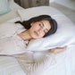 449269?Woman sleeping on white silversilk pillowcase