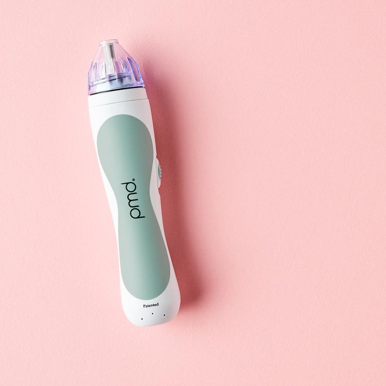 fresh_face_classic_bundle_grey/navy?Personal Microderm Classic in Grey on pink background